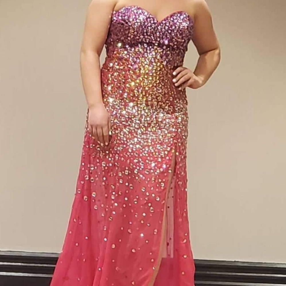 Hot Pink Strapless Gown